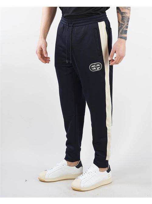 Jogger pants in jersey with bands and EA patches Emporio Armani EMPORIO ARMANI | Trousers | 3R1PZ41JLYZ920